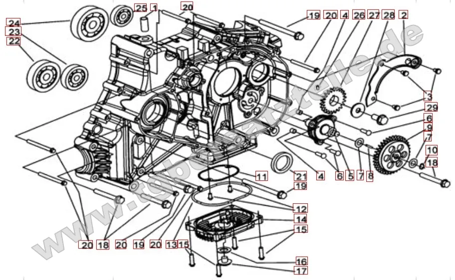 Motorgehäuse rechts Motorgehäuse rechts