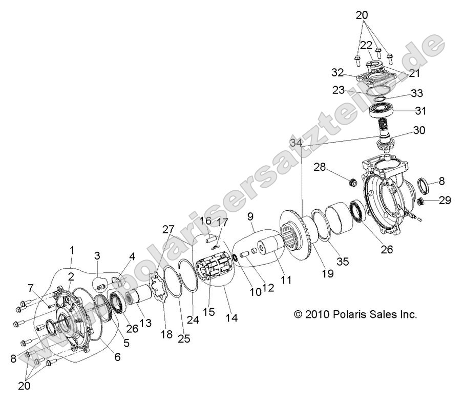 Drive Train, Front Gearcase internals