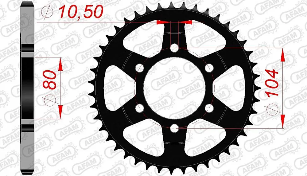 afam_kettenrad_hinten_16610 AFAM Kettensatz Stahl 525 XHR3-G 16x42 - Kawasaki Z1000 2003-06