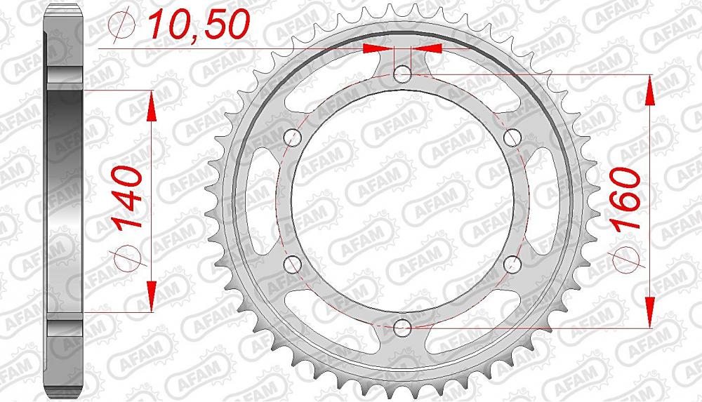 AFAM Kettensatz Stahl 530 XSR2-G 17x45 - Kawasaki ZRX 1100 1997-00