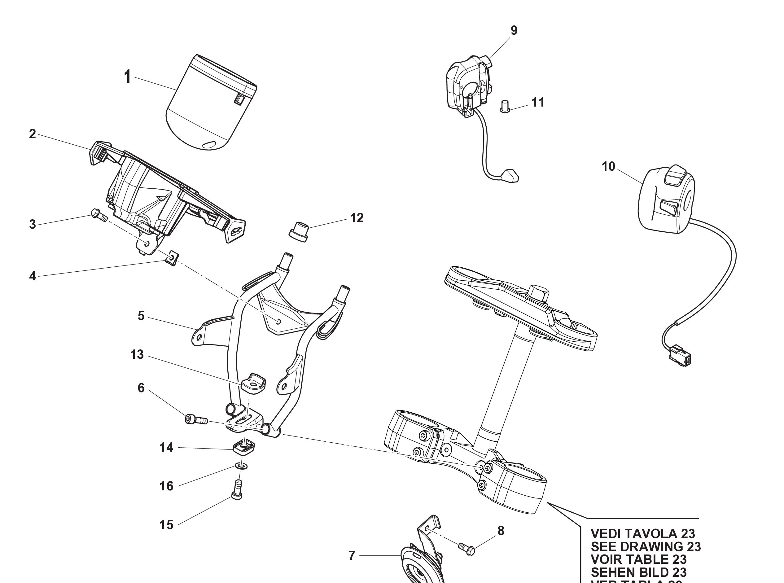 Tachometer / Lenkerschalter Tachometer / Lenkerschalter