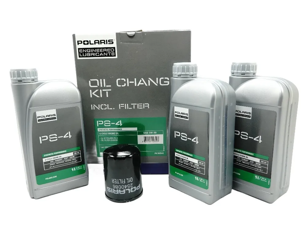 Polaris Ölwechselkit Ranger / RZR - 3x PS-4 Motoröl 1 Liter + Ölfilter 2540086 - 502543