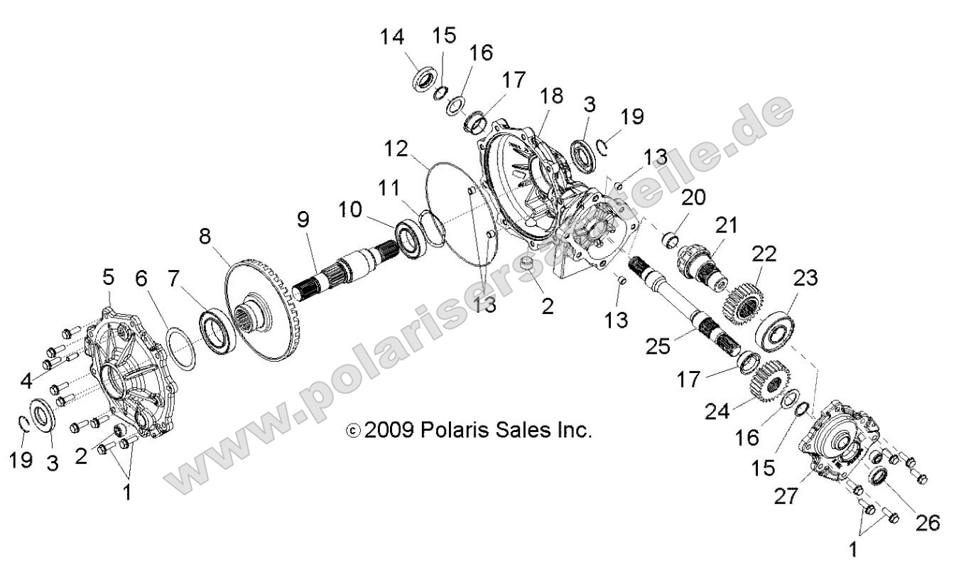 Drive Train, Mid Gearcase Drive Train, Mid Gearcase