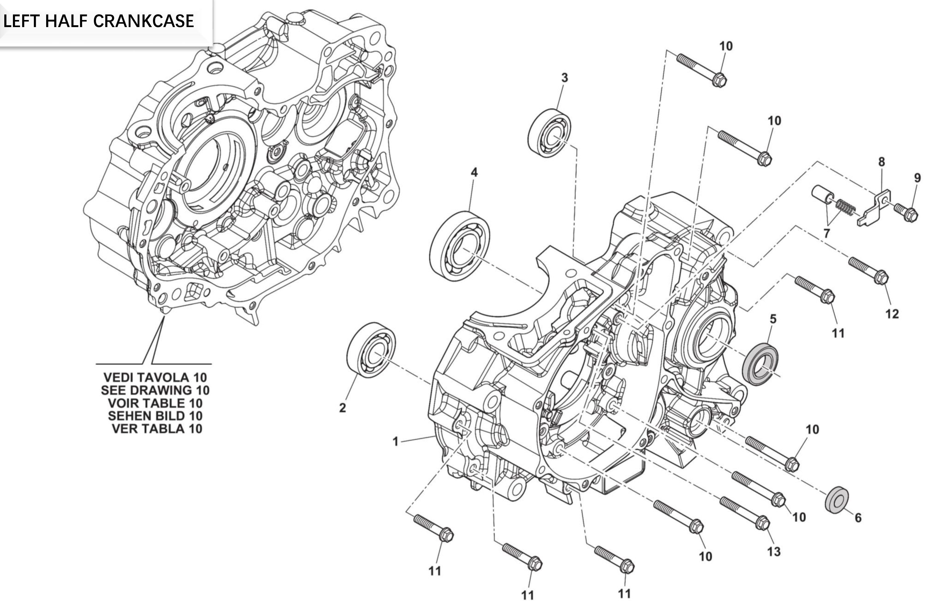 Motorgehäuse links Motorgehäuse links