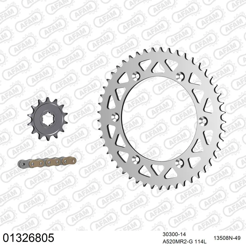 AFAM Kettensatz Aluminium 520 MR2-G 14x49 - Yamaha YZ 250 1987-89 - 01326805