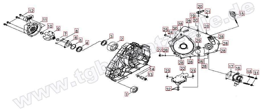 Wasserpumpe-Handstartereingriffsrad