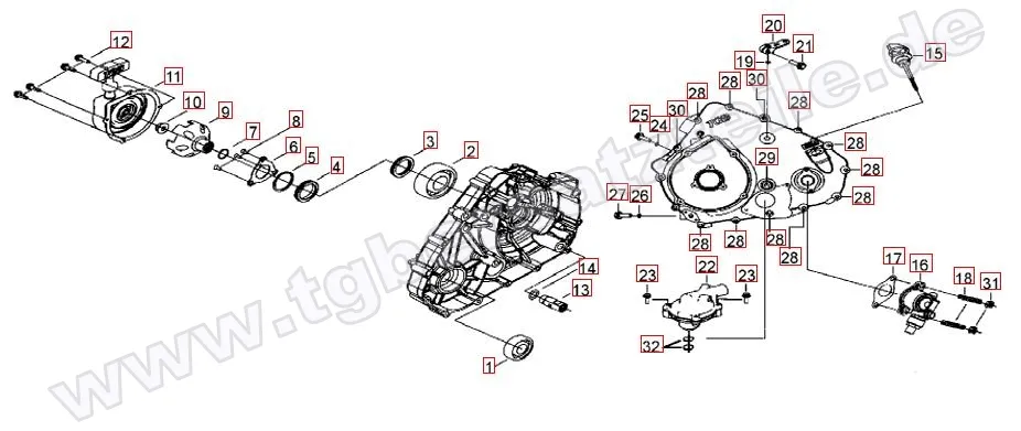 Wasserpumpe-Handstartereingriffsrad