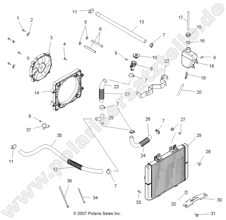 ENGINE, COOLING SYSTEM (Built 4/07/09 and After)
