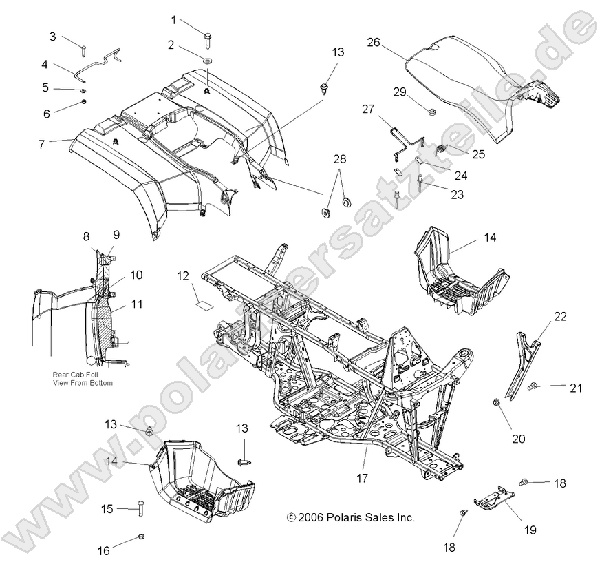 CAB, REAR, SEAT and FRAME CAB, REAR, SEAT and FRAME