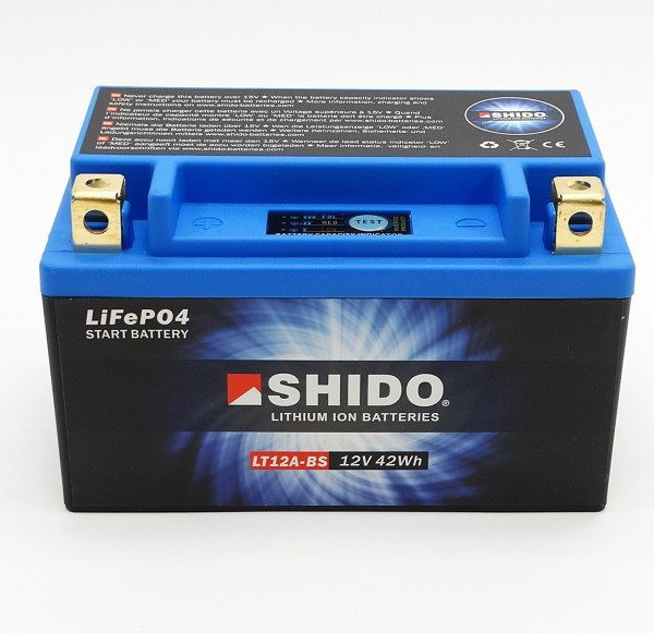 Shido LT12A-BS Lithium Ionen Batterie 12V LiFePO4 (YT12A-BS)