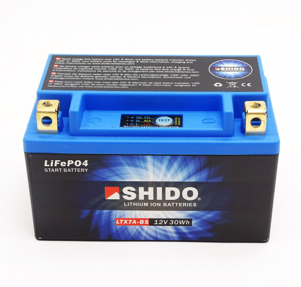 Shido LTX7A-BS Lithium Ionen Batterie 12V LiFePO4 (YTX7A-BS)
