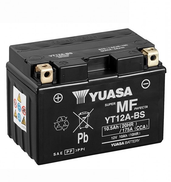 Yuasa YT12A-BS Batterie AGM 12V 10AH (YT12A-4, 12-12A-BS, GT12A-BS)