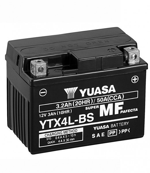 Yuasa YTX4L-BS Batterie AGM 12V 3AH (FTX4L-BS, GTX4L-BS, 50314LF)