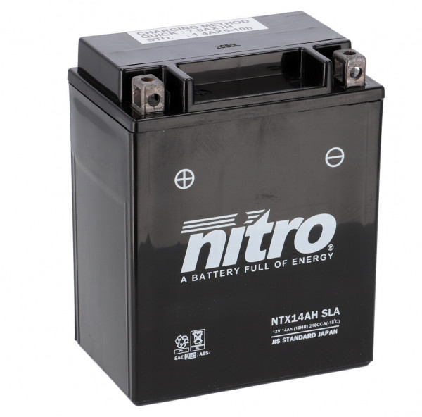 Nitro NTX14AH SLA GEL AGM Batterie 12V 12AH - Einbaufertig (YTX14AH-BS YB14A-A2)