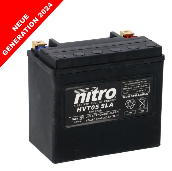 Nitro HVT 05 SLA AGM Gel Batterie 12V 22AH 325A - Einbaufertig (65911 YB16B YB16-B-CX)