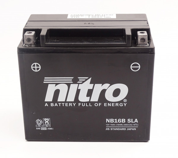 Nitro NB16B SLA GEL AGM Batterie 12V 19AH - Einbaufertig (YB16-B)