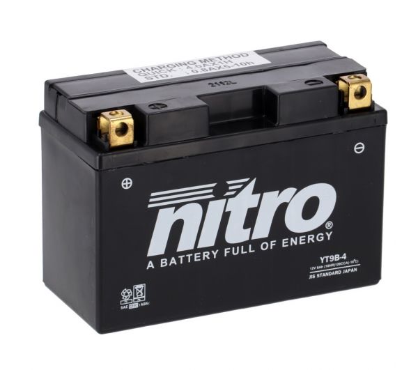 Nitro NT9B-4 / YT9B-BS SLA GEL AGM Batterie 12V 8AH - Einbaufertig (YT9B-4)