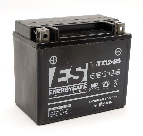 Energysafe ESTX12-BS / YTX12-BS AGM Batterie 12V 10AH - Einbaufertig (FTX12-BS)