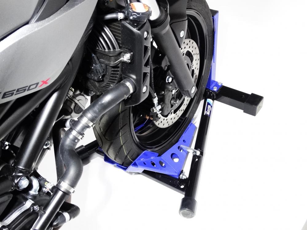TMP Motorrad Vorderrad Transportständer Wippe 17-19 - schwarz/blau