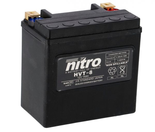 Nitro HVT 08 SLA AGM Gel Batterie 12V 14AH 240A - Einbaufertig (65948 YTX14-BS CTX14-BS)
