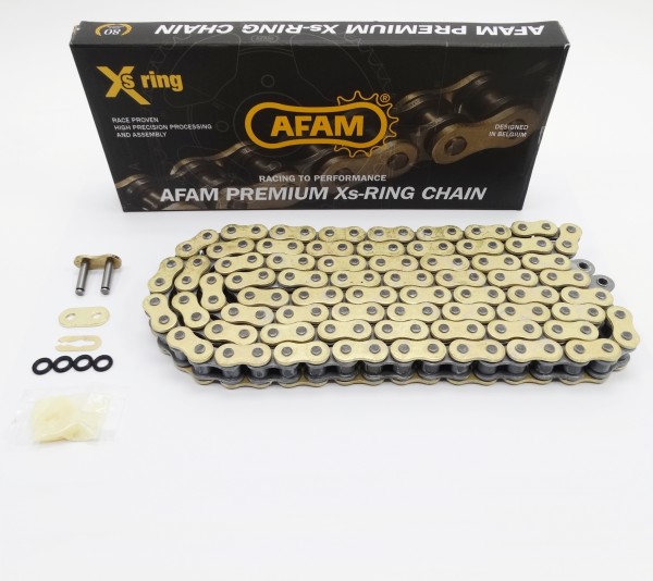 AFAM Kette XRR3-G 520 XS-Ring gold - 118 Glieder - Clip Schloß - Enduro