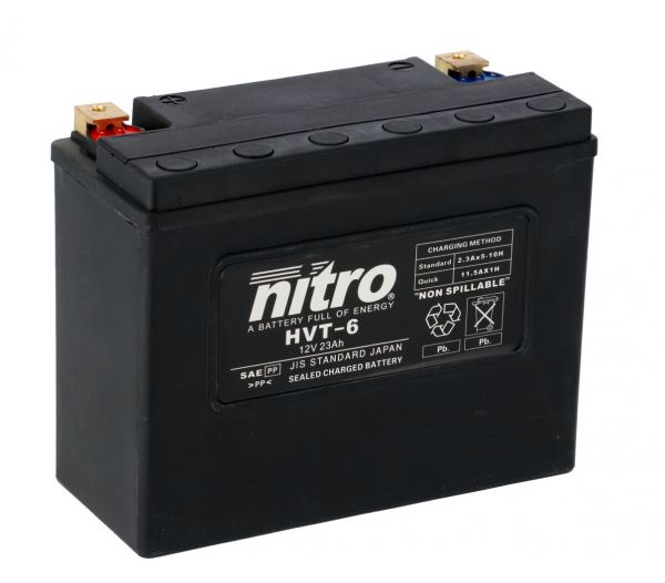 Nitro HVT 06 SLA AGM Gel Batterie 12V 23AH 360A - Einbaufertig (66010 YTX24HL-BS Y50-N18L-A-CX)