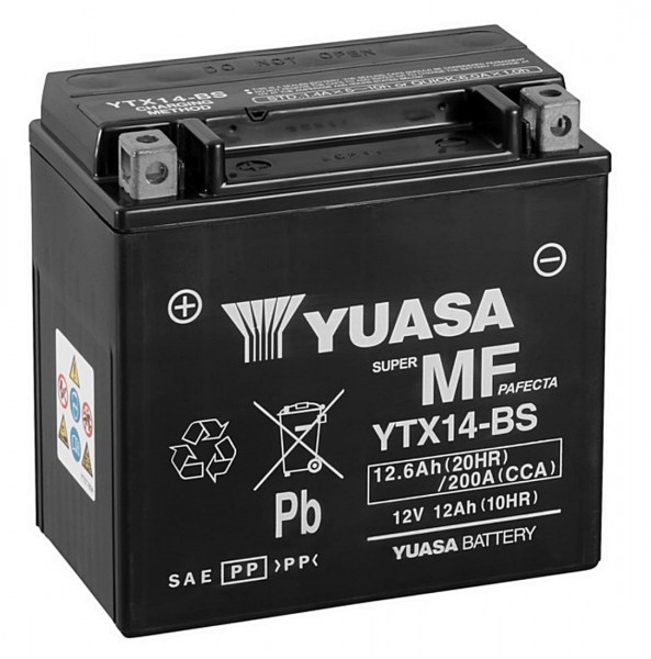 Yuasa YTX14-BS Batterie AGM 12V 12AH (FTX14-BS GTX14-BS 51214LF)