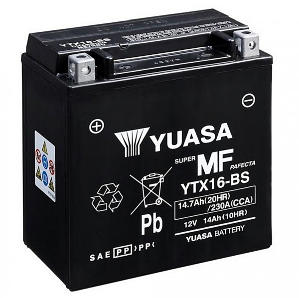 Yuasa YTX16-BS Batterie AGM 12V 14AH (YTX16-4, FTX16-BS)
