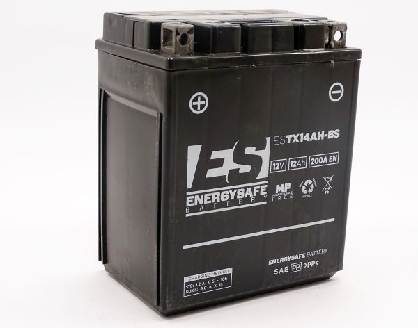 Energysafe ESTX14AH-BS / YTX14AH-BS AGM Batterie 12V 12AH - Einbaufertig (YB14A-A2)