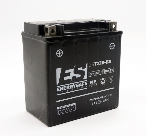 Energysafe ESTX16-BS / YTX16-BS AGM Batterie 12V 14AH - Einbaufertig (YTX16-4, FTX16-BS)