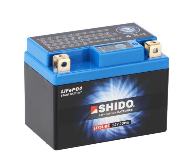 Shido LTX5L-BS Lithium Ionen Batterie 12V LiFePO4 (YTX5L-BS YTC5L-BS FTX5L-BS)