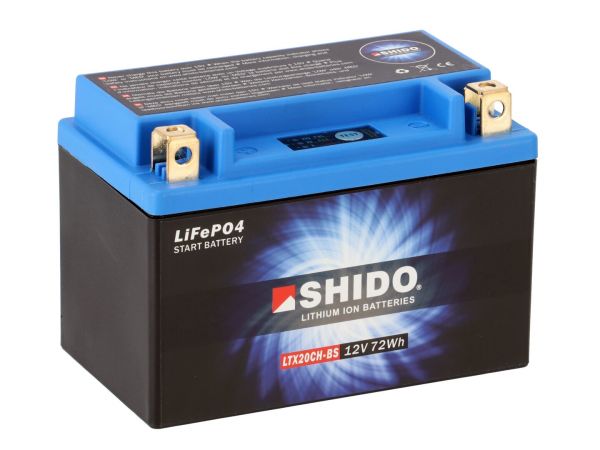 Shido LTX20CH-BS Lithium Ionen Batterie 12V LiFePO4 (YTX20CH-BS FTX20CH-BS)